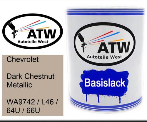 Chevrolet, Dark Chestnut Metallic, WA9742 / L46 / 64U / 66U: 1L Lackdose, von ATW Autoteile West.